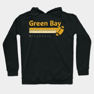 Vintage Green Bay Football Retro Wisconsin At Game Day Hoodie